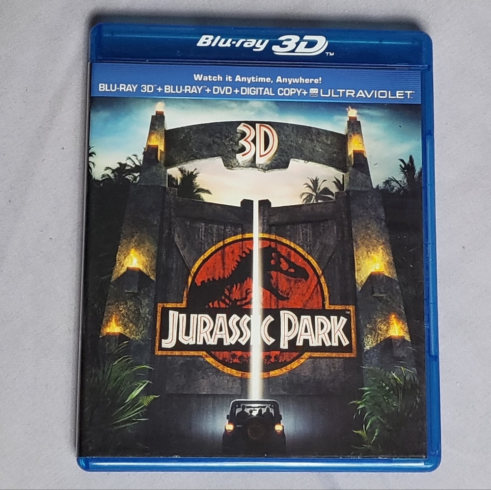 Jurassic Park Blu-Ray 3D + Blu-Ray + DVD special edition 3 disc combo pack EUC